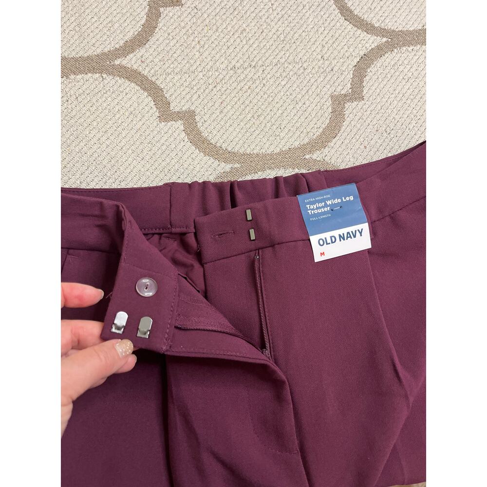 Old Navy Extra High Rise Taylor Wide Leg Trouser, Cherry Bark, size medium, NWT - Picture 12 of 15